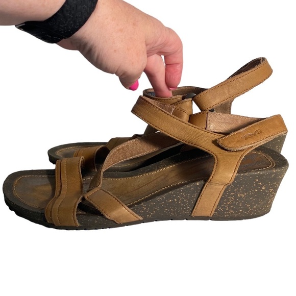Teva wedge leather sandals Womens 11 - Picture 7 of 9